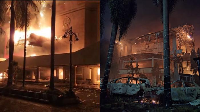 Gedung DPRD Sulsel & Makassar Ludes Terbakar dalam Aksi Massa, Tiga ASN Tewas